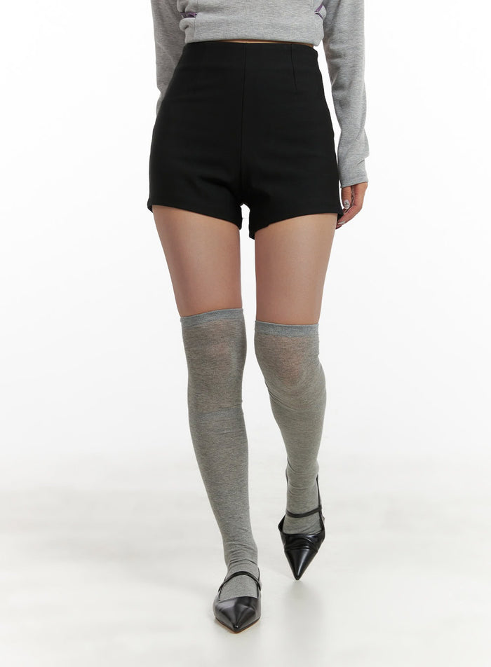 basic-high-waisted-shorts-cy403 / Black