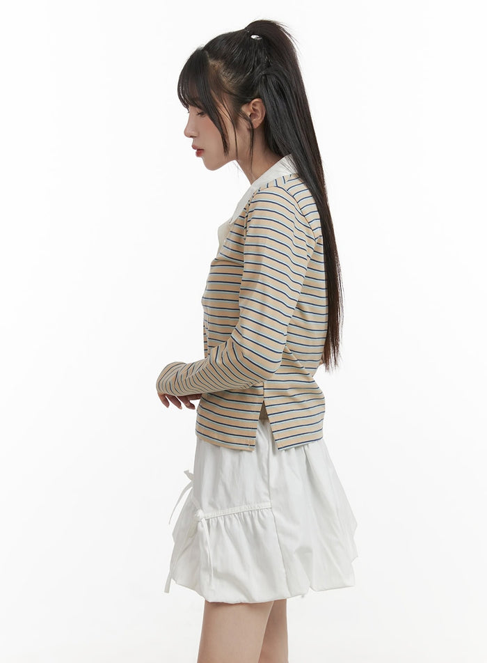 striped-buttoned-collar-long-sleeve-cy407