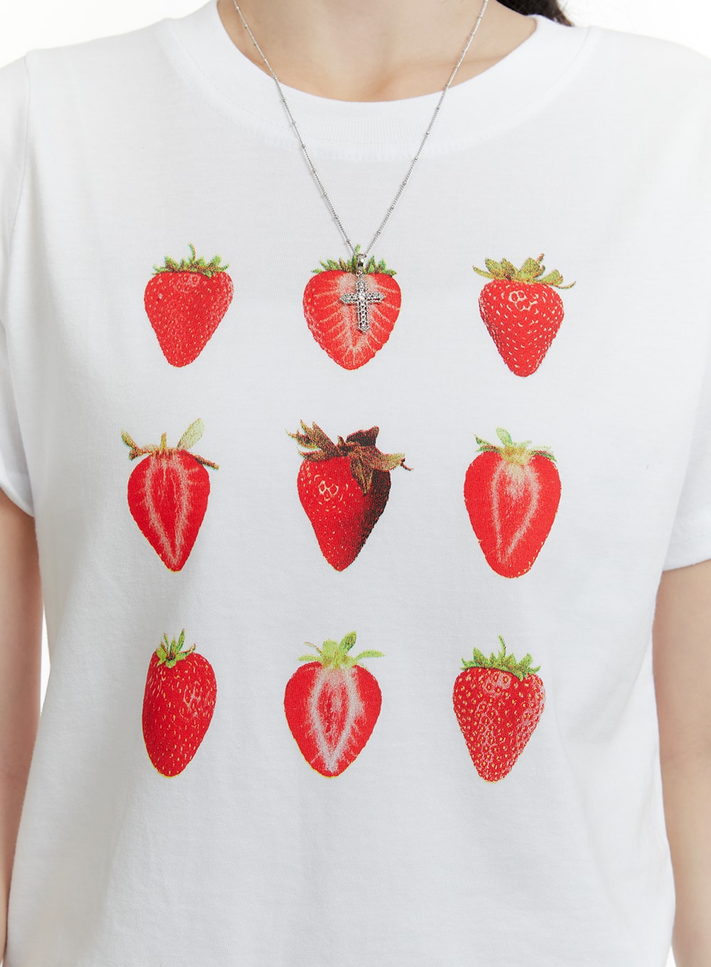 strawberry-graphic-cotton-tee-oa405