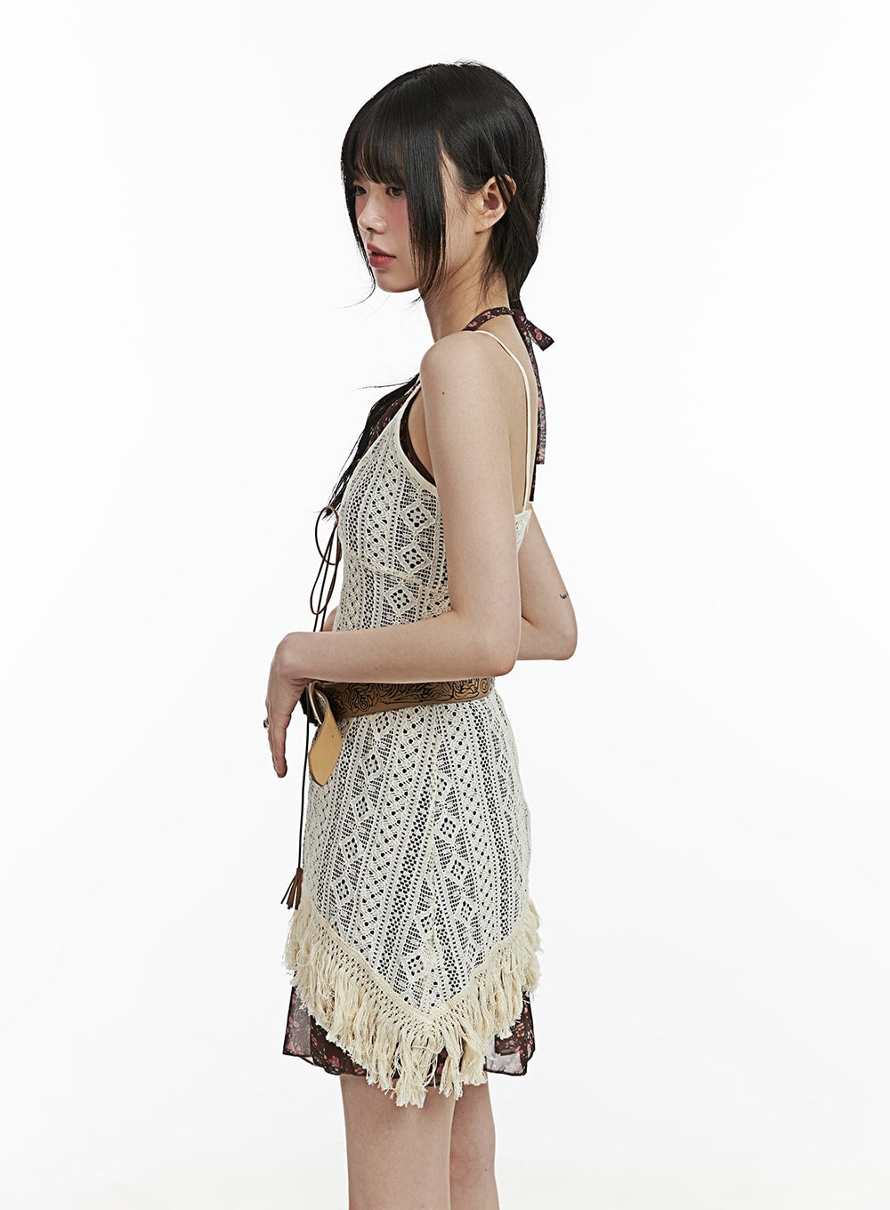 boho-mini-dress-with-belt-ca419