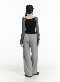 banding-waist-nylon-wide-trousers-om426