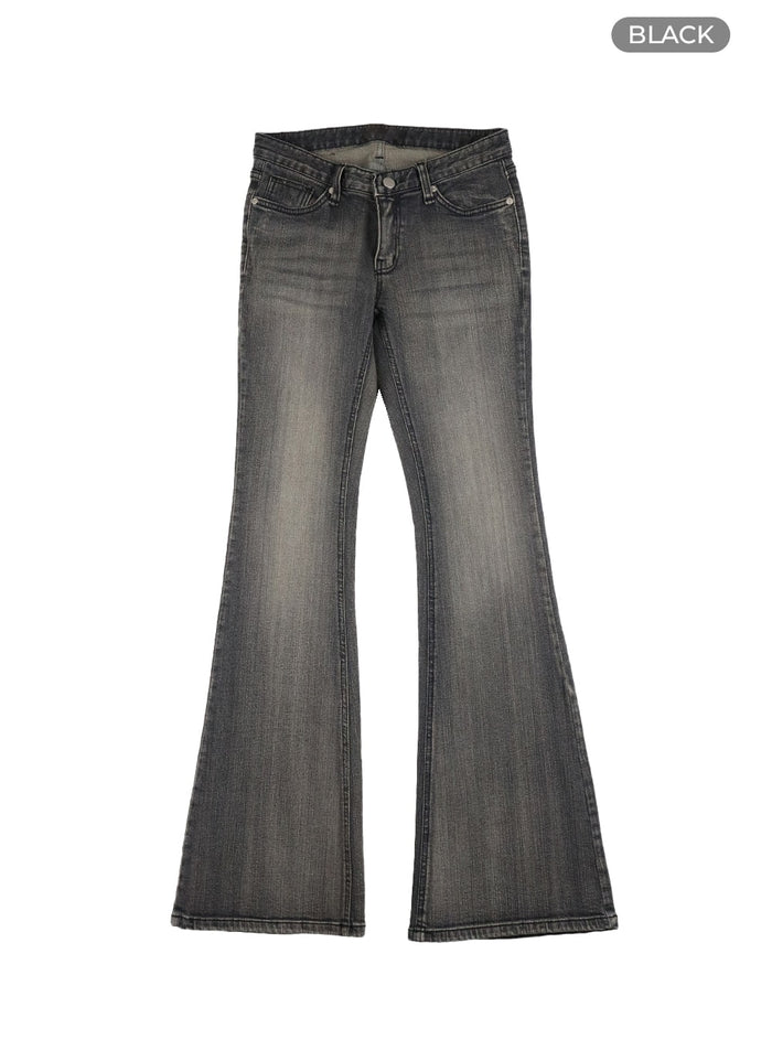 low-waist-bootcut-jeans-ca402 / Black