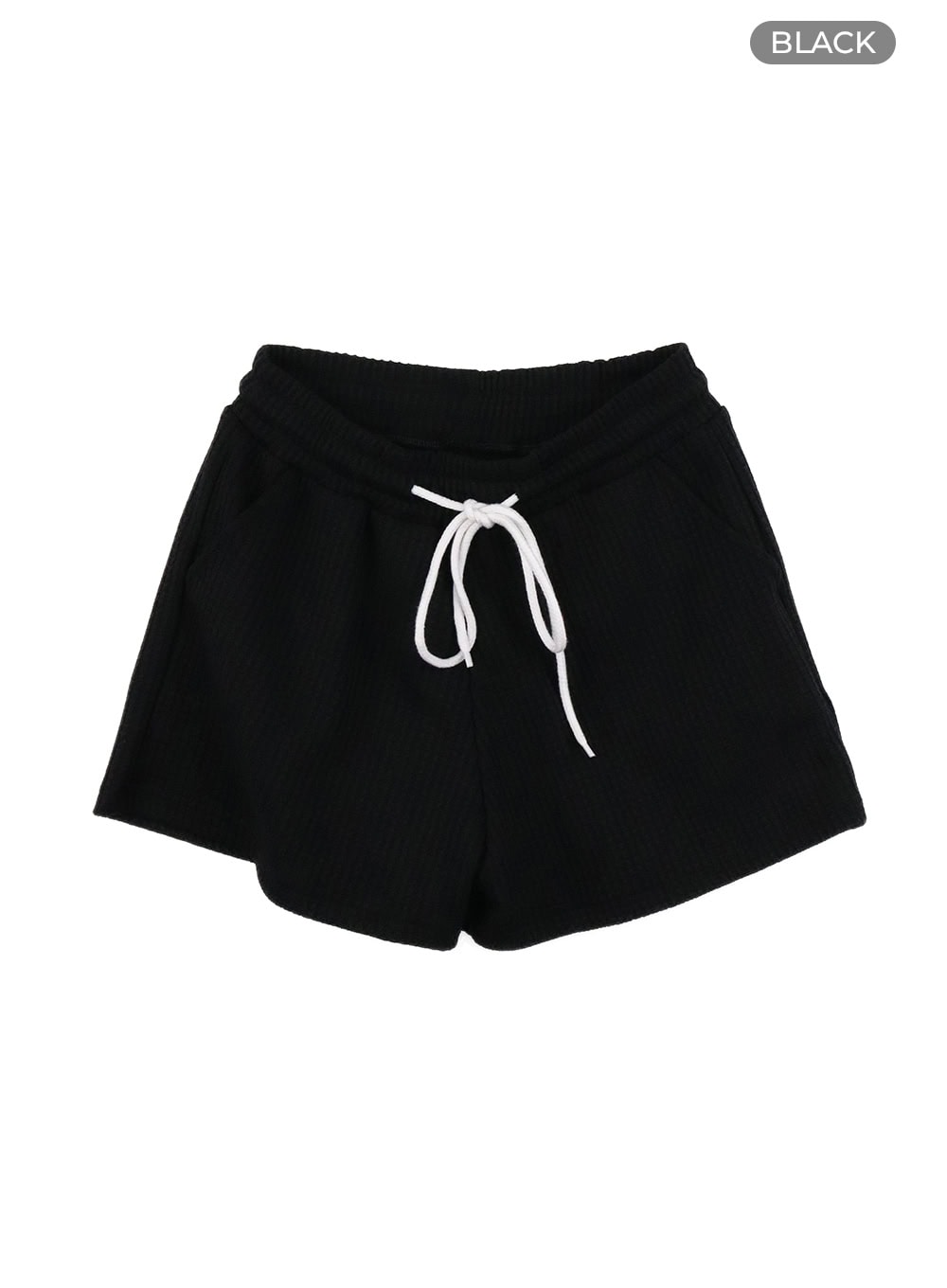banding-cotton-mini-shorts-oa426 / Black