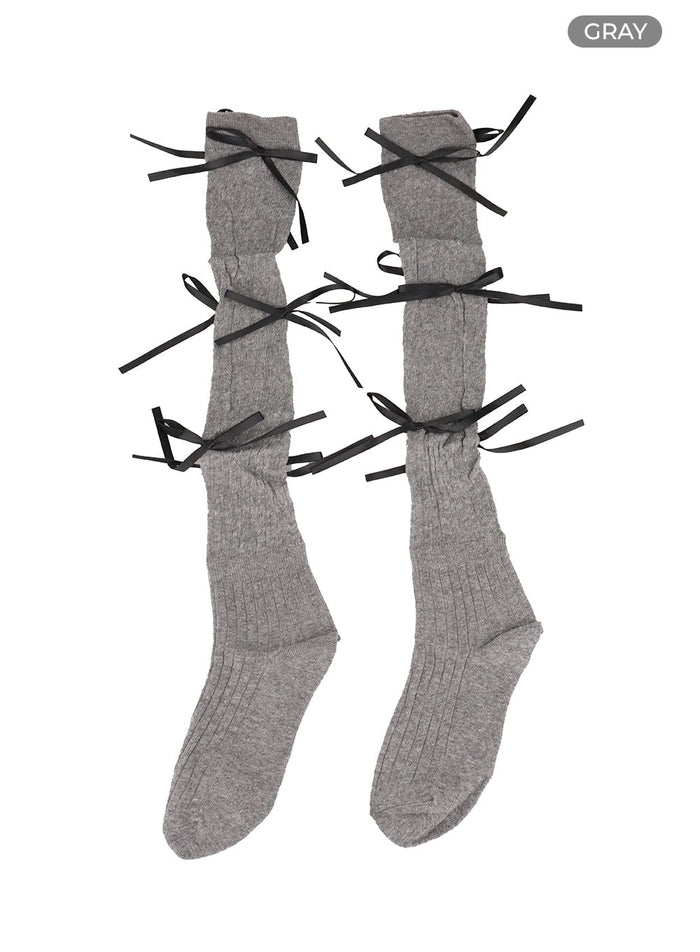 sheer-ribbon-socks-oa425 / Gray