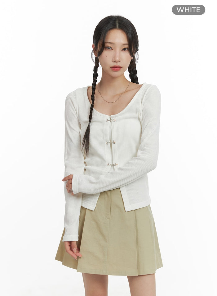 buckle-up-solid-cardigan-cm427 / White
