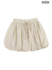 bubble-hem-mini-skirt-oa426 / Beige