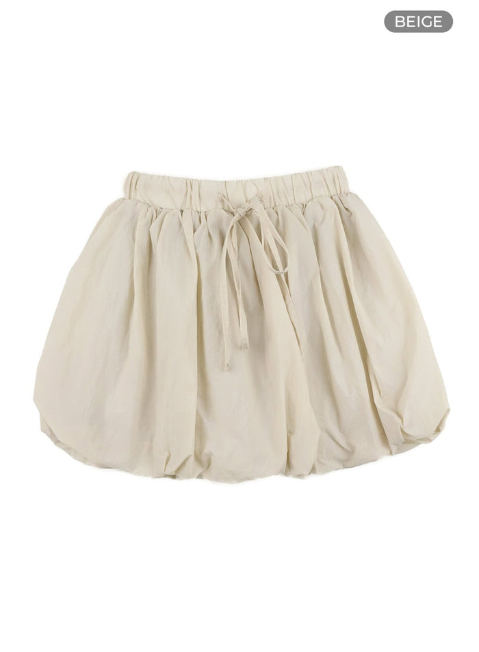 bubble-hem-mini-skirt-oa426 / Beige