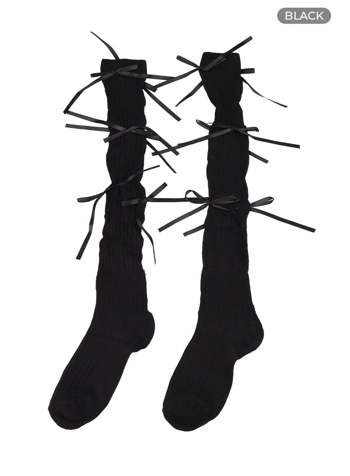 sheer-ribbon-socks-oa425 / Black