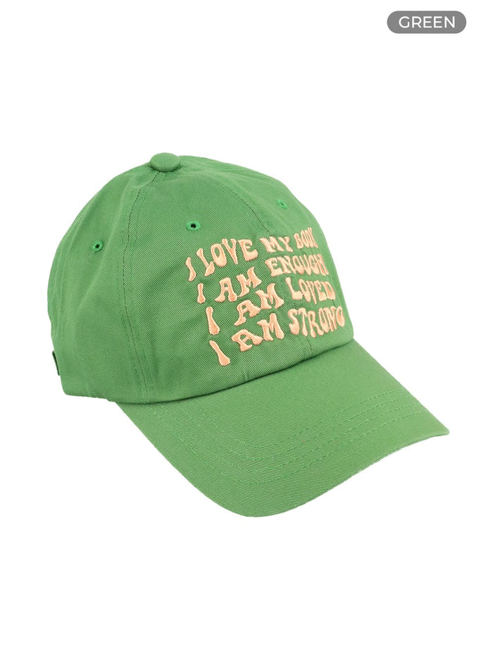 lettering-embroidered-cap-ca423 / Green