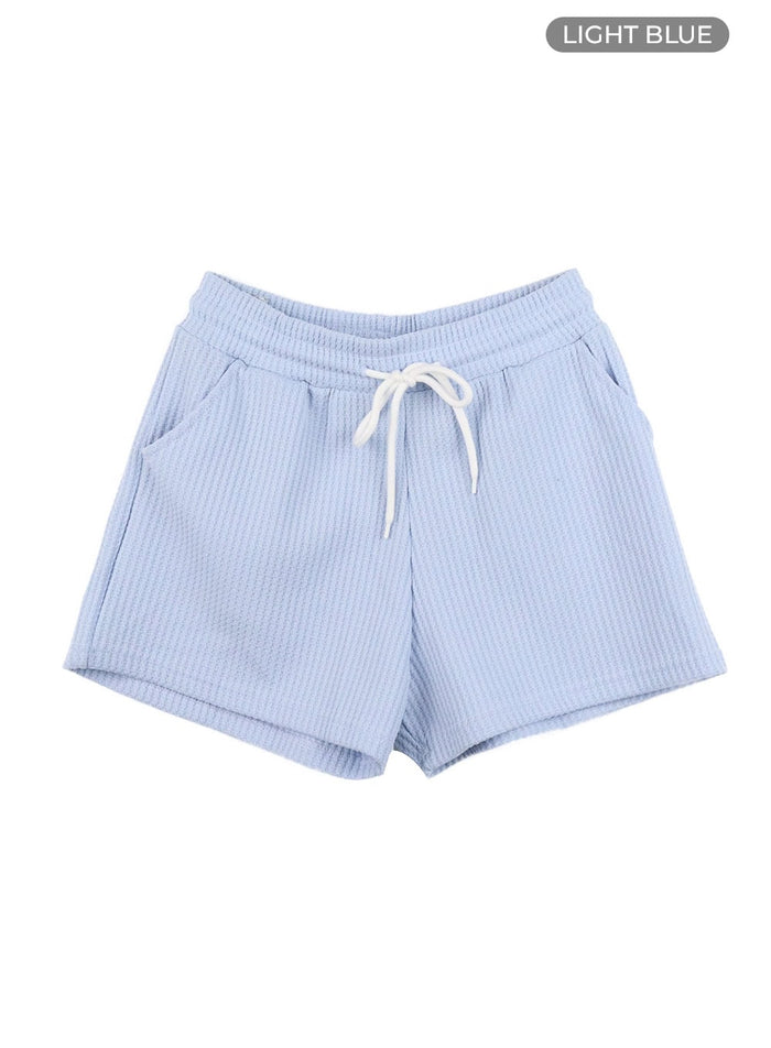 banding-cotton-mini-shorts-oa426 / Light blue
