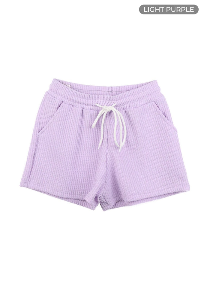 banding-cotton-mini-shorts-oa426 / Light purple