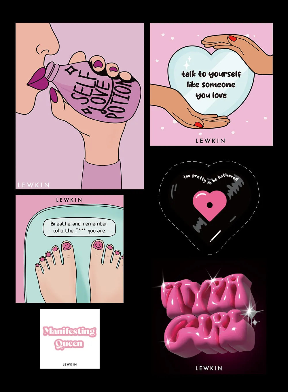 [Club Lewkiss Free Gift] Self Love Sticker Set