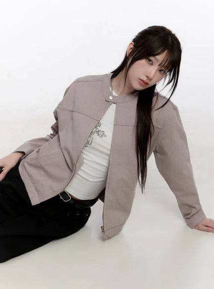 cotton-zip-up-jacket-cs530 / Gray