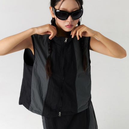 nylon-sleeveless-zip-up-cu323