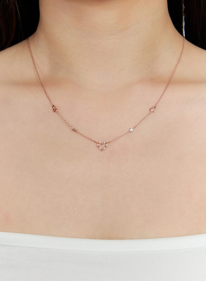 acc-heartfall-necklace-kc1008 / Rose gold