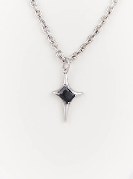 dark-star-cross-chain-necklace-in514 / Silver