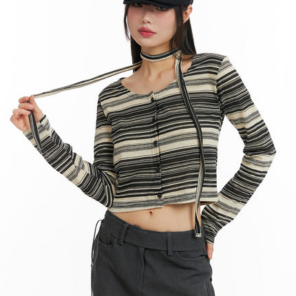 striped-button-cardigan-with-scarf-cf423