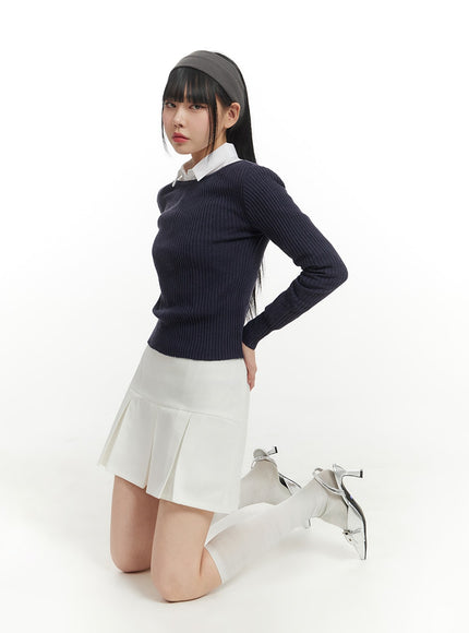 basic-cotton-pleated-mini-skirt-im406