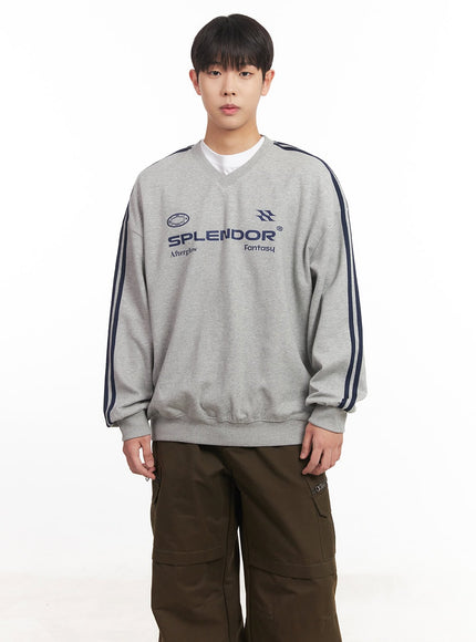 mens-v-neck-graphic-sweatshirt-im528 / gray