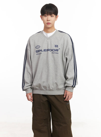 mens-v-neck-graphic-sweatshirt-im528 / gray