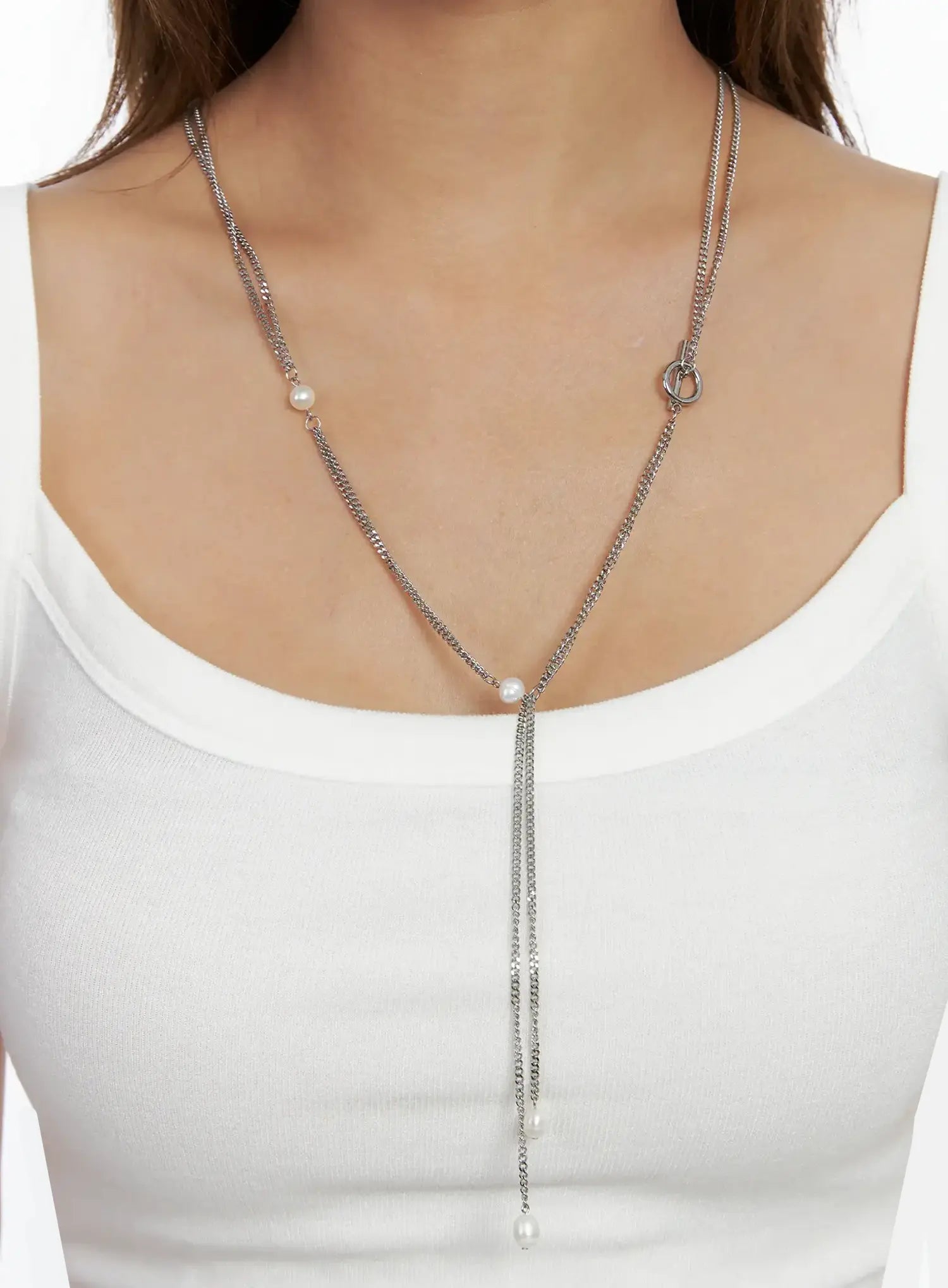 Layered Faux-Pearls Matinee Necklace IN510