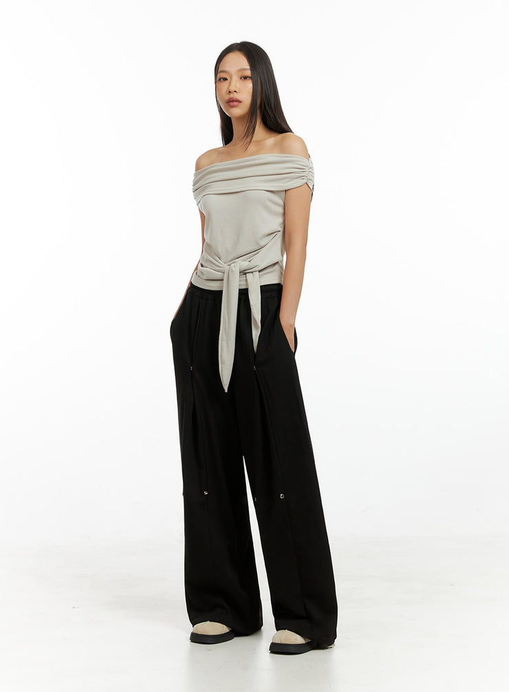 pintucked-wide-leg-sweatpants-ig405 / black