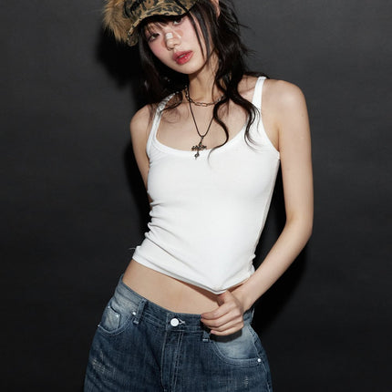 essential-crop-tank-top-cj523 / light beige