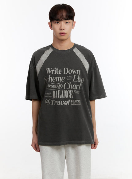 mens-washed-graphic-t-shirt-ia507 / dark gray