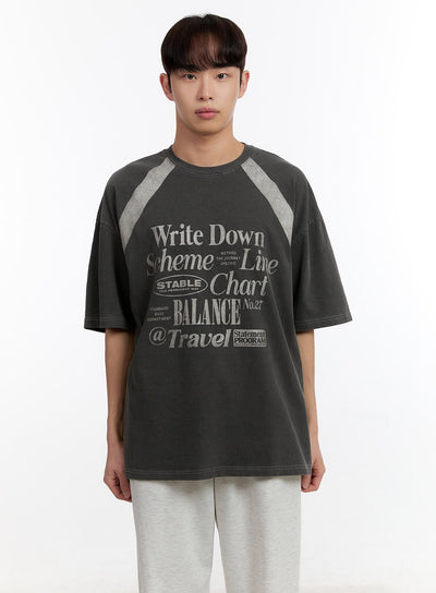 mens-washed-graphic-t-shirt-ia507 / dark gray