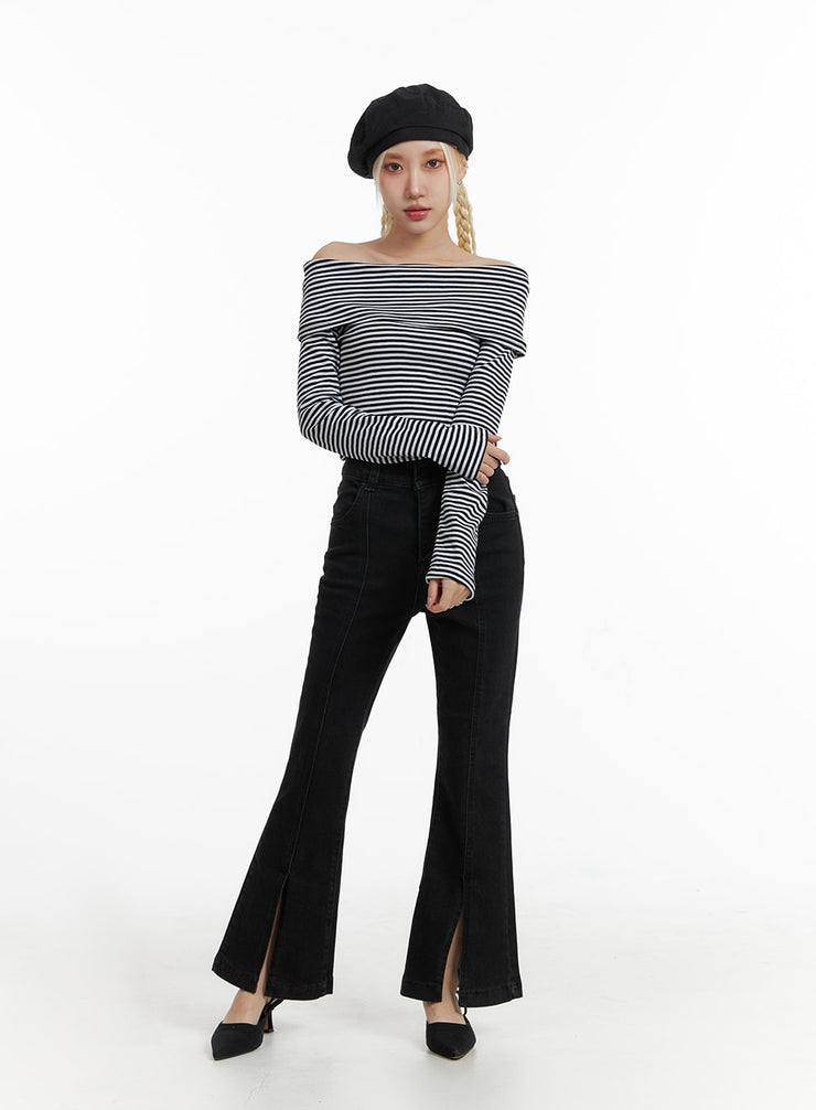 solid-slit-flare-jeans-if408