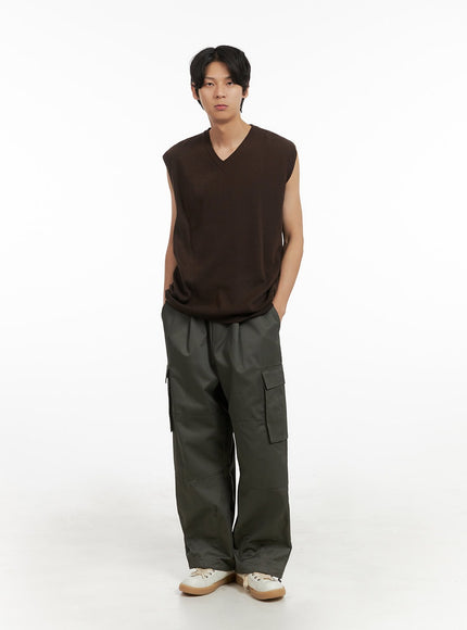 mens-wide-fit-cargo-pants-dark-green-iy402