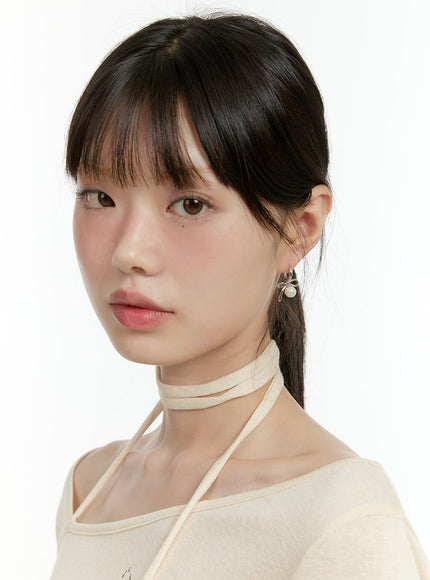 jiny-ribbon-earrings-ig406 / silver