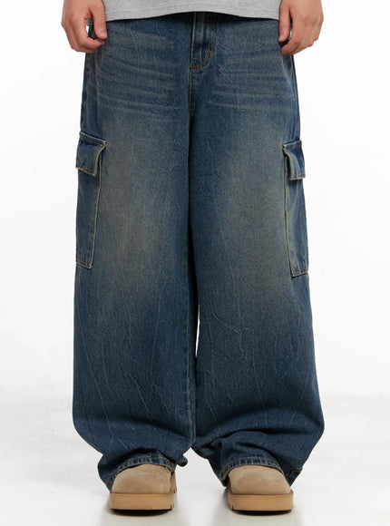 mens-wide-leg-cargo-denim-jeans-il518