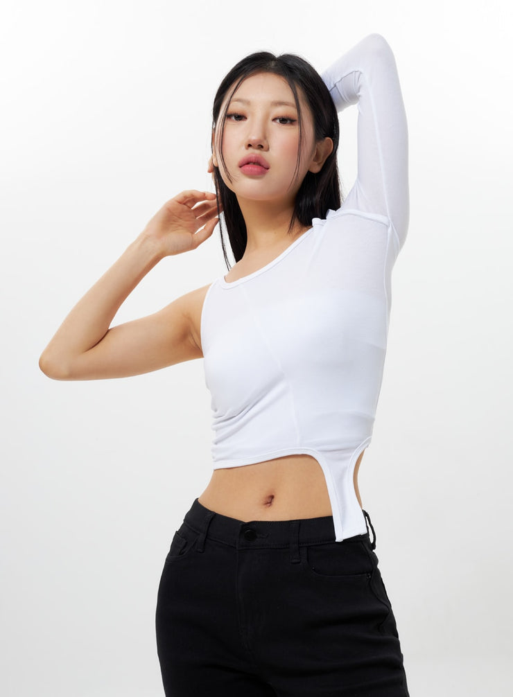 Unbalanced Cut Out Top IY311