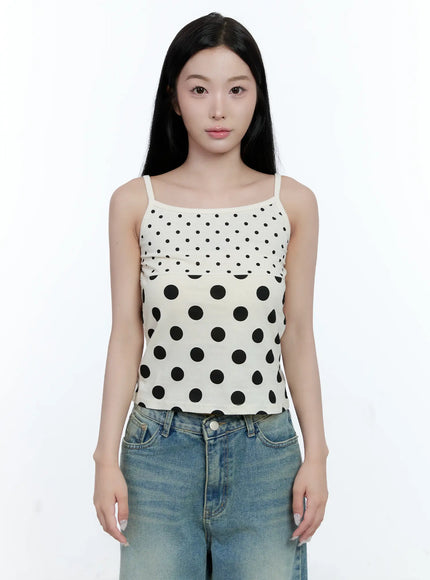 polka-dot-tank-top-cg501 / Light beige