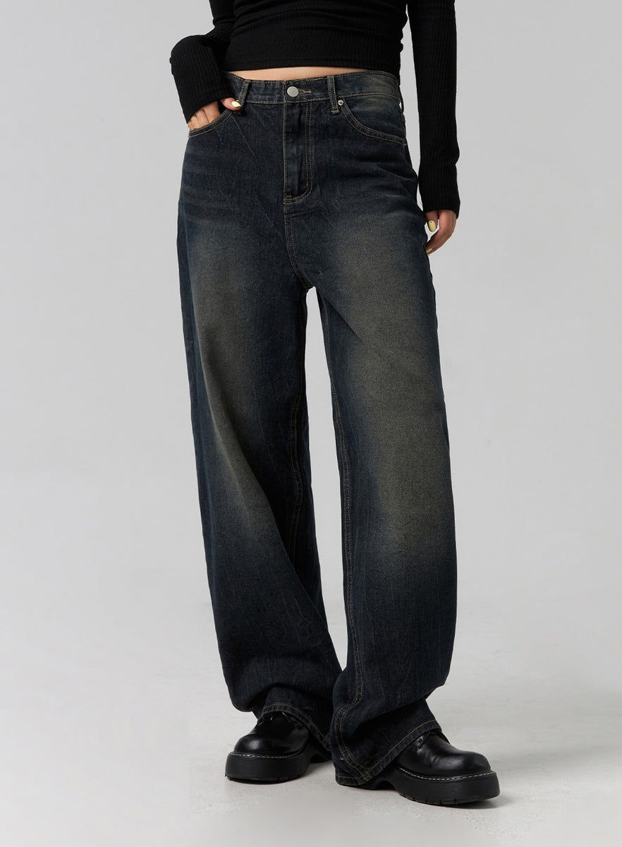 Washed Wide-Leg Jeans CG329