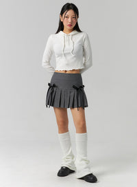 Ribbon Pleated Mini Skirt CS320