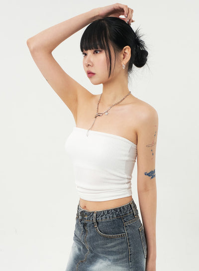 羅紋針織抹胸上衣 CA327