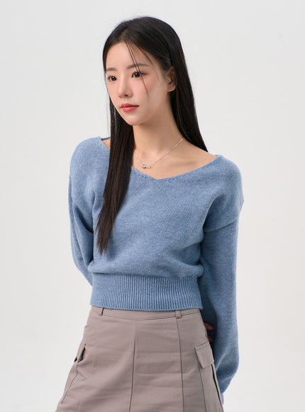 v-neck-puff-sleeve-sweater-os302