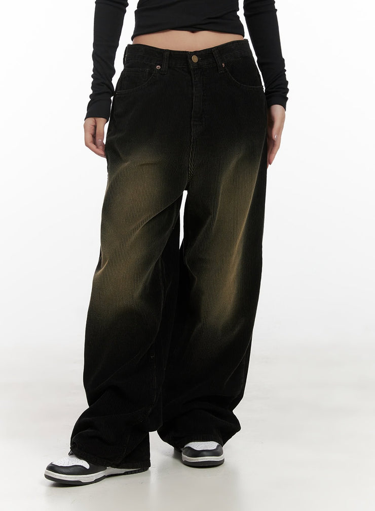 vintage-wash-corduroy-wide-leg-pants-cd416 / black