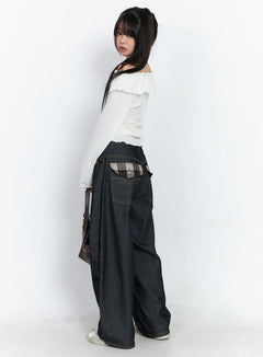nora-plaid-accent-wide-leg-jeans-cf506-1