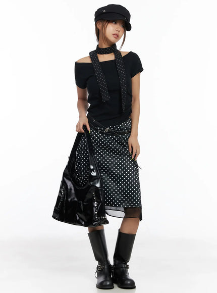 layered-polka-dot-satin-midi-skirt-cm520