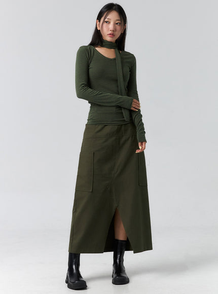 cargo-slit-maxi-skirt-cs305