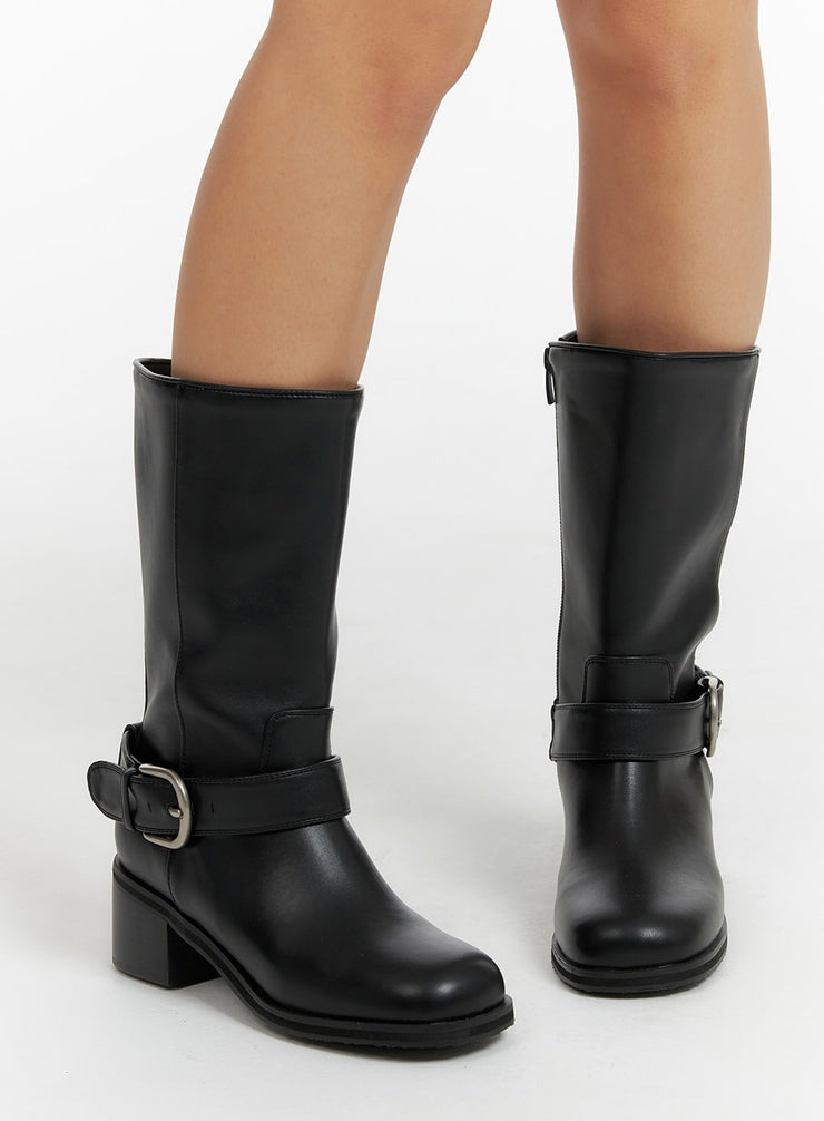 leather-buckle-biker-boots-cf416