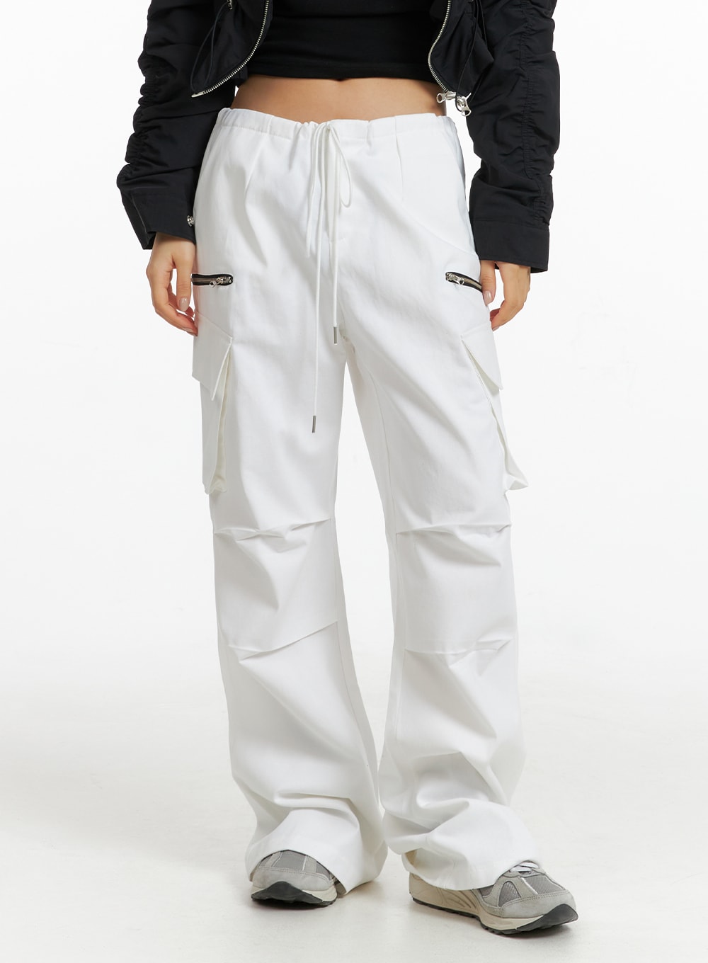 Cargo Pocket String Pants CF414 - Korean Women's Fashion | LEWKIN