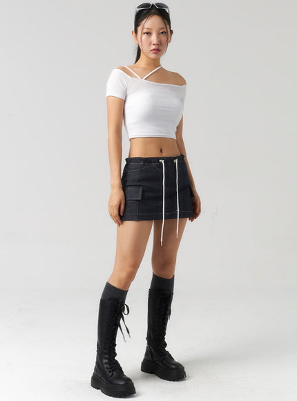 drawstring-mini-skirt-cu326