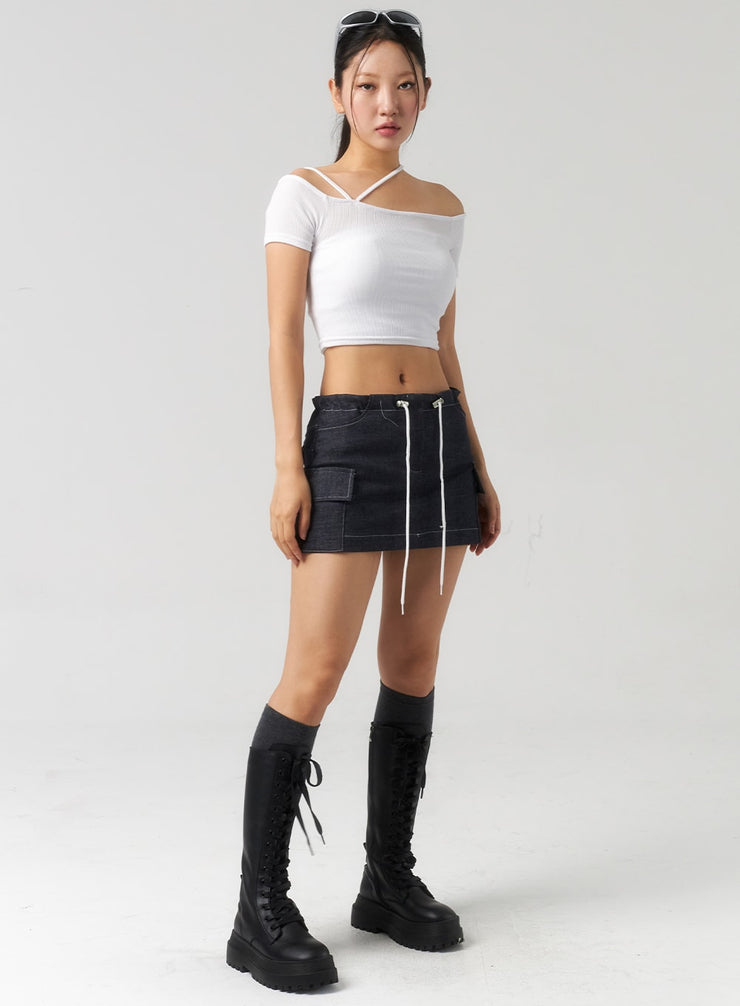 drawstring-mini-skirt-cu326