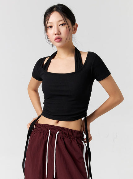 halter-neck-side-shirring-crop-top-cg310