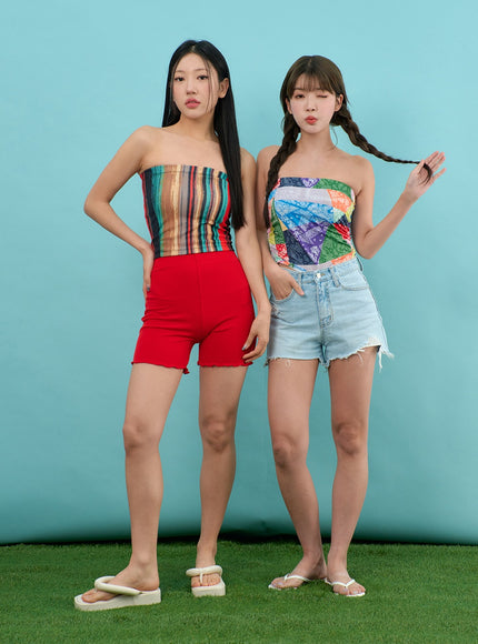 Wavy Biker Shorts BY303