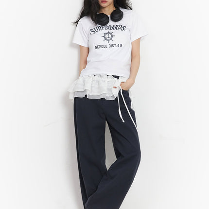 frill-lace-string-layering-mini-skirt-ca503 / white